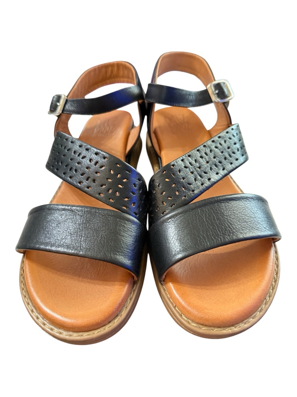 Miz Mooz Hazel Black Leather Sandals EU 41 Wide Women’s 10 NIB